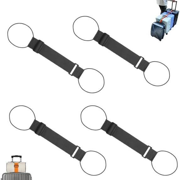 Multi Use Strong Adjustable Luggage Connector Straps for Suitcases, Secure Stacking & Hands-Free Travel, Waterproof and Wear-Resistant Colorful Rainbow Strap with Elastic Rope