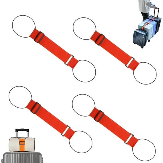 Multi Use Strong Adjustable Luggage Connector Straps for Suitcases, Secure Stacking & Hands-Free Travel, Waterproof and Wear-Resistant Colorful Rainbow Strap with Elastic Rope