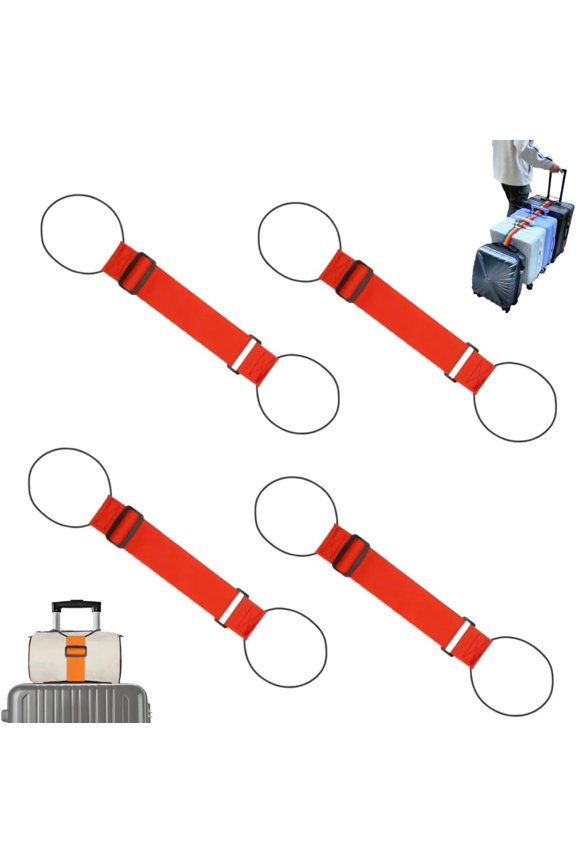 Multi Use Strong Adjustable Luggage Connector Straps for Suitcases, Secure Stacking & Hands-Free Travel, Waterproof and Wear-Resistant Colorful Rainbow Strap with Elastic Rope