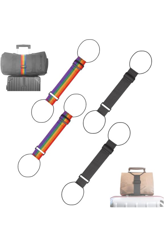 Multi Use Strong Adjustable Luggage Connector Straps,Upgrade Flexible and Adjustable Elastic Fastening Belt for Luggage Strap, Travel Essentials for Frequent Travelers,Secure Bag Organization During