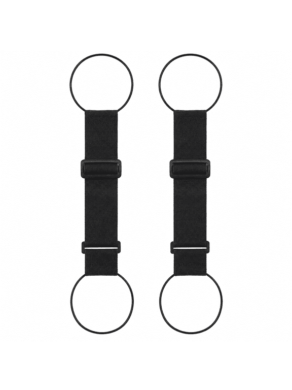 Multi Use Strong Adjustable Luggage Connector Straps for Suitcases,2 Pack Flexible Luggage Accessories Elastic Fastening Bag Strap (Black)
