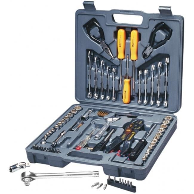 Gray 119-Piece Multi-Use Household Tool Set with Plastic Case