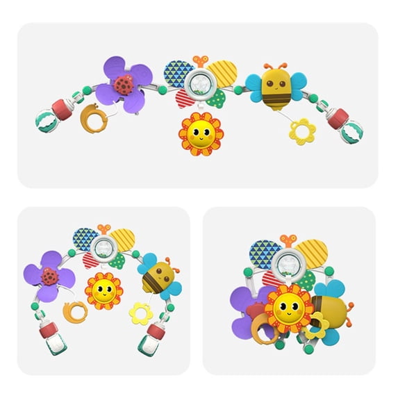 Multi Use Travel Toy Hanger, Stroller & Car Seat Mobile Toy, Visual Engagement Activity, Kids Focus Development Tool, Portable Ornament Toy, Crib Mobile Accessory, On-the-Go Entertainment Toy