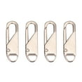 thumbnail image 1 of Multi-Use Zipper Pull Replacement (Upgraded), 4 Pcs Detachable Zipper Pull Tabs for Luggage Clothing Jackets Backpacks Boots Purse Coat(4 Color Black, Silver, Gold, Brown)(Silver,1.46x0.43"), 1 of 7