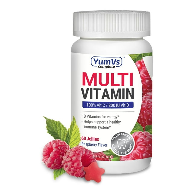 Multi Vitamin for Adults, Raspberry Flavor, 60 Jelly Vitamins, YumV's ...