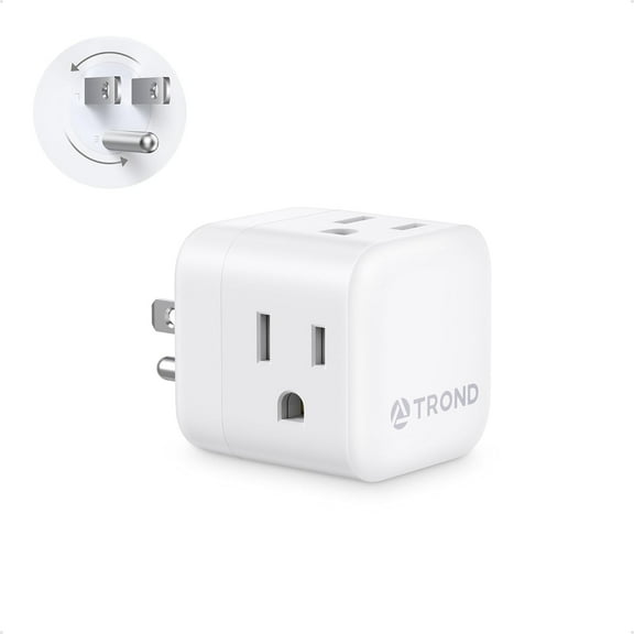 Multi Wall Outlet Extender - Sideways Plug Adapter with 3 Electrical Sockets, 360 Rotating Plug to Turn the Horizontal to Vertical Outlet for Plugging Air Freshener, Cat Calming, Night Light
