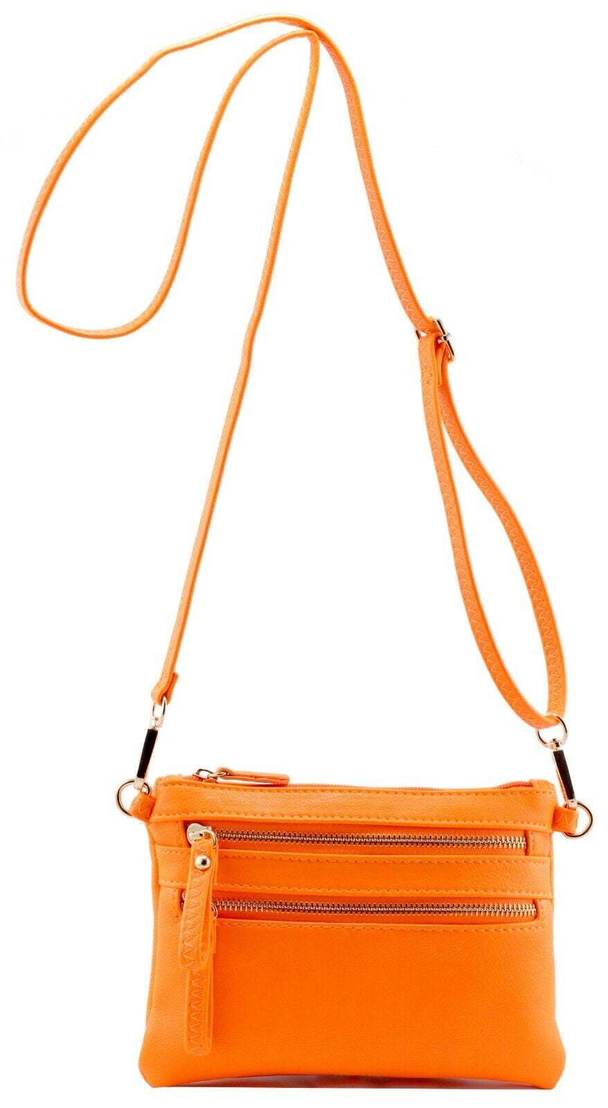 Multi Zipper Pockets Small Wristlet Crossbody Bag Travel Purse