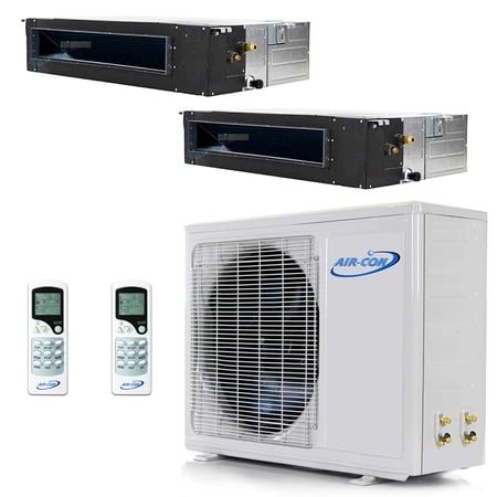 Multi Zone Mini Split Ductless Air Conditioner Inverter Pre-Charged Compressor Slim Duct Tech Support Dual 2 Zone 18000 18000