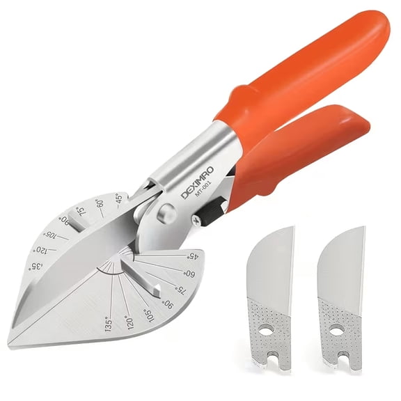 Multi-angle Miter Shears- Multifunctional Trimming Shears with 2 Blades,Adjustable from 45 to 135 Degrees, Hand Tools for Cutting Soft Wood, Plastic,PVC