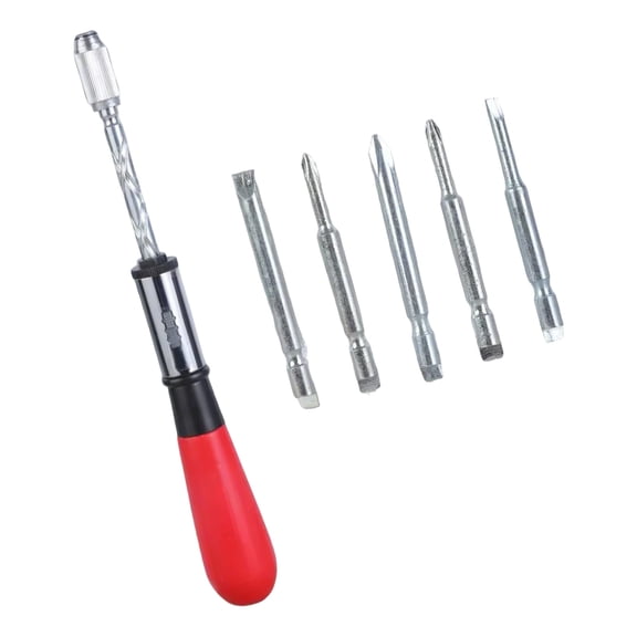 Multi-bit Screwdriver Semi Automatic Spirals Screw Driver Multifunctional Tool Hand Pressing Rotating Spirals Screw