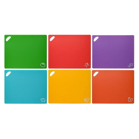 Multi-color 6-piece Cutting Board Set - Food-safe, Scratch Resistant, Dishwasher Safe, Perfect for Safe Food Preparation
