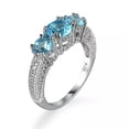 thumbnail image 1 of Multi-color AAA Cz Wedding Band Women's 925 Silver Filled Stylish Ring Size 6-10, 1 of 6