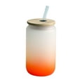 thumbnail image 1 of Multi-color Can Drinking Glasses,16 OZ Beer Can Glasses with Straws,Color Gradient Glass Water Cup for Cocktail,Iced Coffee,Whiskey,Tea, 1 of 1