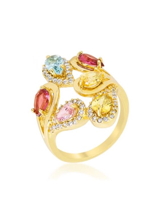 Multi-color Cocktail Ring Size - 10