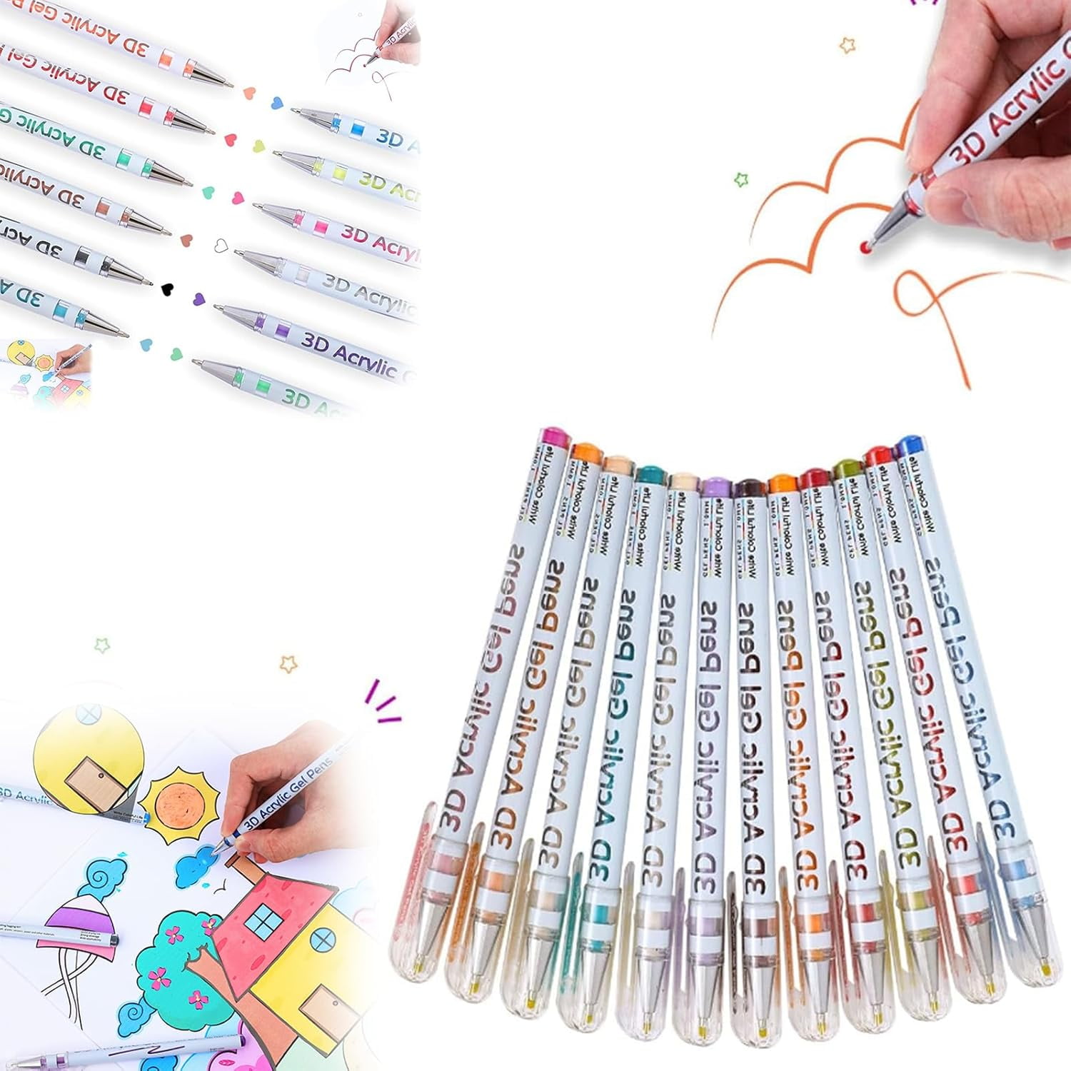 Multi-color Gel Pen Set, Scented Lava Gel Pen Set, Multicolor Scented Lava Pen Set, 1.0mm Colored Gel Pens Infused, 12/24/36/48 Color Pack Set, For Coloring, Drawing, Painting, Crafts Art