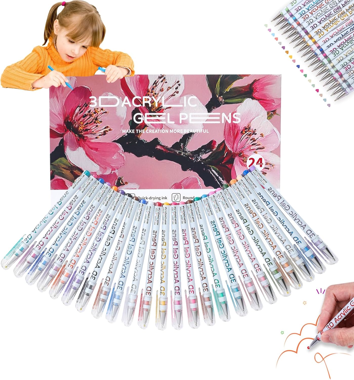 Colorful Pen Set Multi-color Gel Pen Set, Scented Lava Gel Pen Set, Multicolor Scented ...