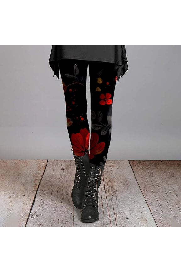 Multi-color Leggings for Women Ladies' Slim Fit Floral Slimming Printed Bottom Pants