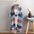 thumbnail image 1 of Multi-color Young Adult Tops Women Casual Plus Size O-Neck Printed Loose Button Tunic Shirt Blouse Tops Plus Size Tops for Women, 1 of 5