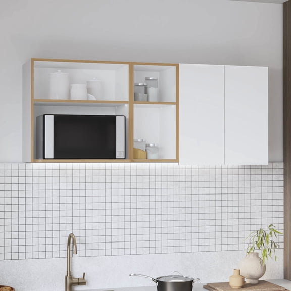 Multi-colored 59" Wide Kitchen Cabinet with Drying Rack / Versatile Storage in Multiple Rooms