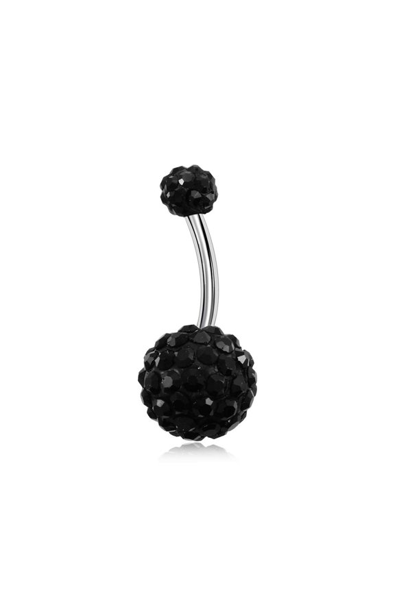 Multi-colored Shambhala full-diamond belly button ring, stainless steel belly button buckle, belly button stud