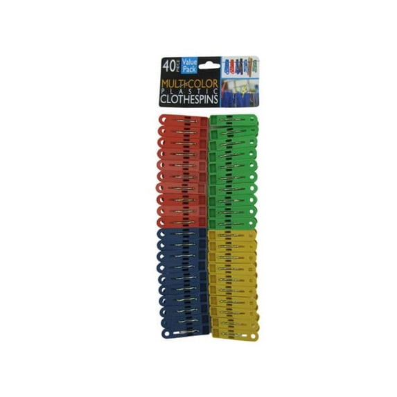 Multi-colored plastic clothespins - Case of 72