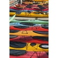 thumbnail image 1 of Multi-coloured kayaks together at boat dock  Prince William Sound; Valdez  Alaska  United States of America Poster Print, 1 of 2