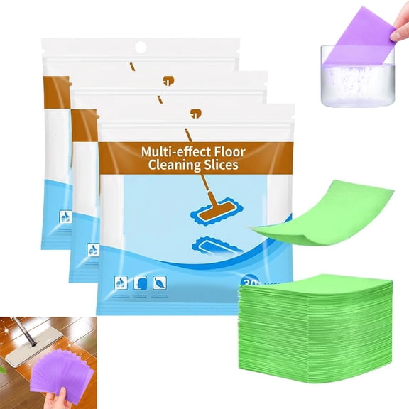 Multi-effect Floor Clean Tablets for Mopping, Multi-surface Floor Cleaner Tablets, Dissolvable Floor Deep Cleaning Sheets for Hardwood, Tile, Glass (Green)