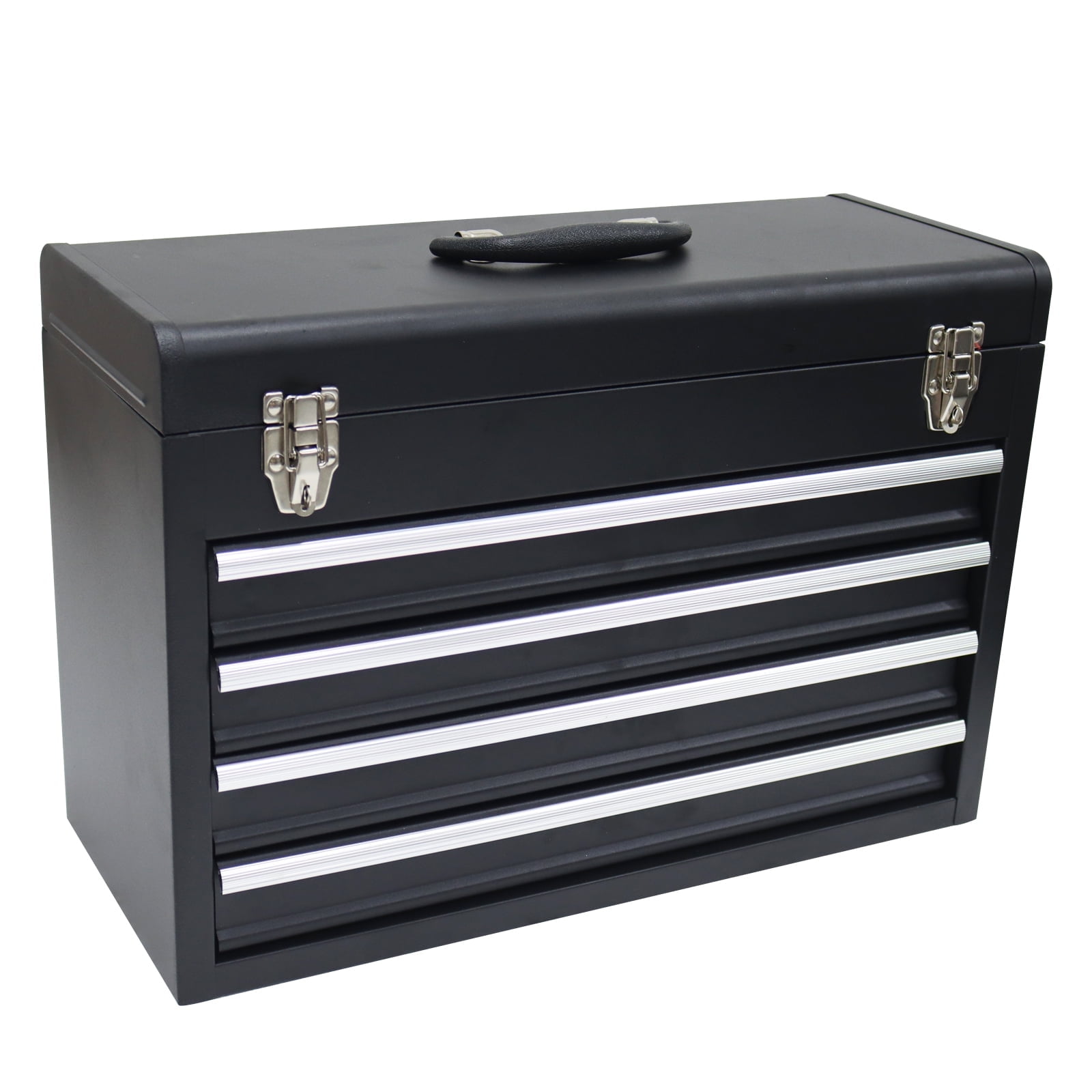 Multi-function 4 Drawers Tool Box Portable 4 Drawers Tool Box Storage Cabinet Tool Storage Box Black