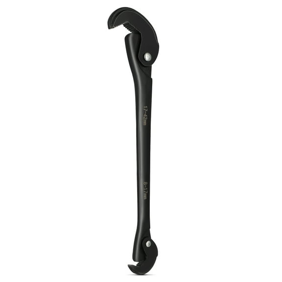 ULTNICE Black Steel Basin Wrench with Automatic Adjustment and Thickened Head for Home Use