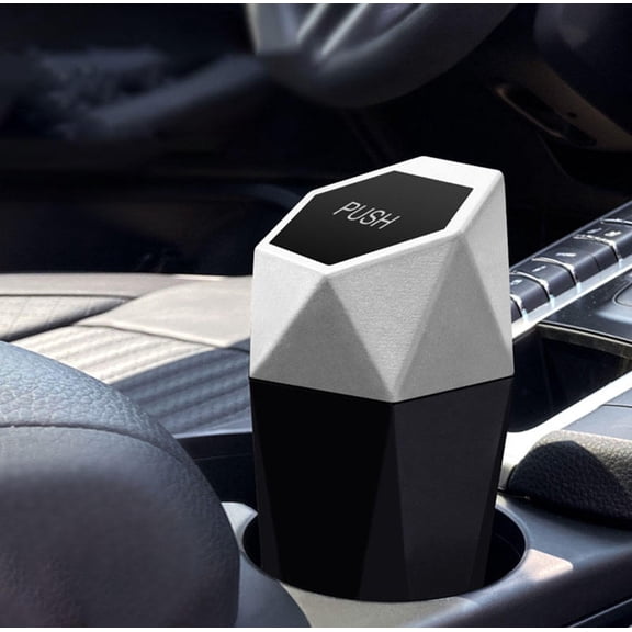 Multi-function Car Trash Can Diamond Cup Design with Easy Bounce Cover for Cup Holder