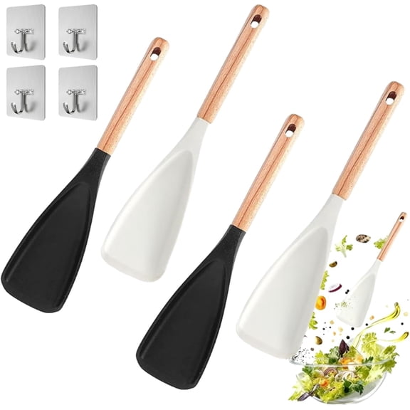 Multi-function Cooking Spoon, 12.28In 3 in 1 Spatula Spoon with Heat Resistant Silicone for Nonstick Cookware, 2-in-1 Multi Cooking Spoon for Stirring Scooping