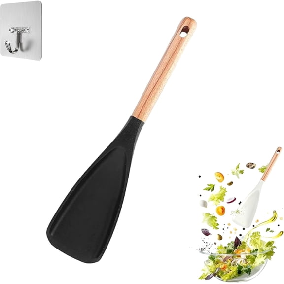 Multi-function Cooking Spoon, 12.28In 3 in 1 Spatula Spoon with Heat Resistant Silicone for Nonstick Cookware, 2-in-1 Multi Cooking Spoon for Stirring Scooping