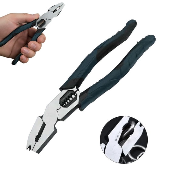 Multi-function Cutting Pliers, 9-in-1 Multi-Functional Pliers Nail Puller/Wire Cutter/Stripper/Crimper for Home Repair (1pcs)