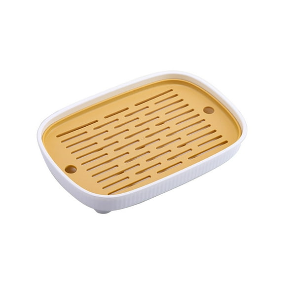 Multi-function Drain Tray Double Layer Kitchen Counter Drying Pad Dish Drainer