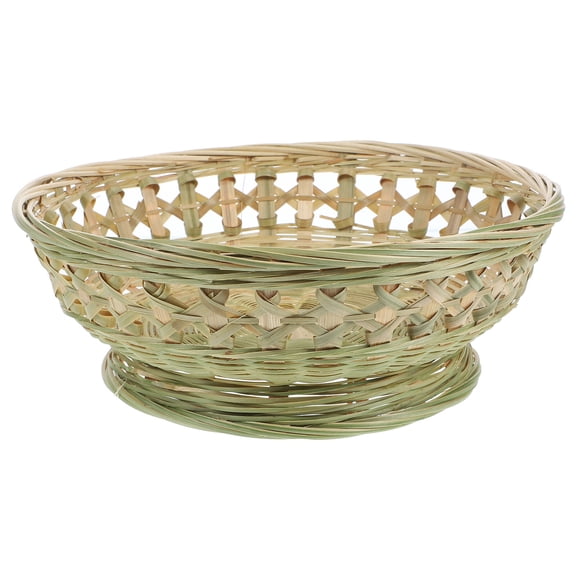 UPKOCH 1Pack MultiFunction Fruit Basket Rustic Style Bamboo Storage Container for Kitchen Use Light .8x11.8x3.5in