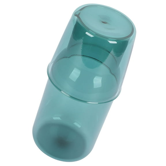 Multi-Function Glass Bottle with Cup, Convenient Bedside Desktop Carafe, Leak- Glass Jug for Home and Office
