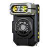 Multi-function Induction Lamp, Rechangable Magnetic Base Clip Work Light with 3-color Main Light + RGB Side Lights, Outdoor LED Light for Hiking Fishing, Black