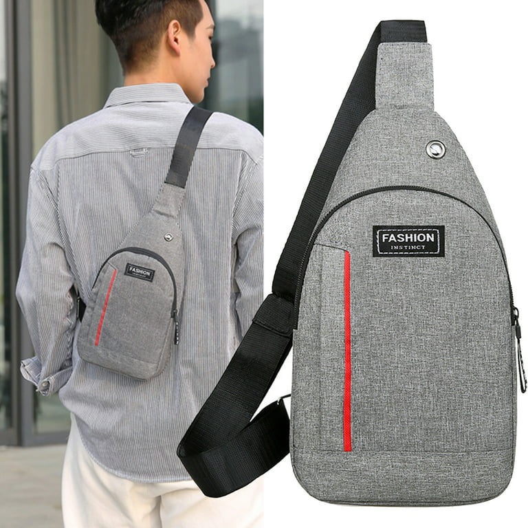 Multi-function Nylon Shoulder Bag Men Chest Pocket Anti-theft Travel  Messenger Bag