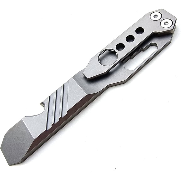 Multi-function Outdoor Titanium Pry Bar Tool with Bottle Opener and Pocket Clip