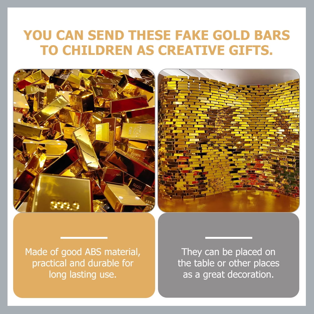 Multifunction Plastic Gold Bar Simulation Golden Brick Practical Gold