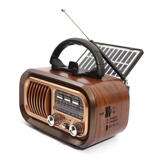 Multi-function Retro Radio Solar-Powered AM/FM/SW Speaker Portable Radio With Bluetooth