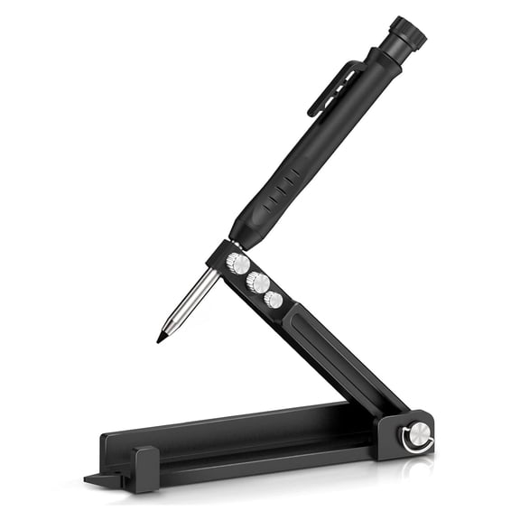 Multi-function Scribing Tool- Construction Pencil- Aluminum Alloy Scribe Tool with Deep Hole Pencil,DIY Woodworking Scribe Gauge Scriber Line Maker Measuring Tool,Gifts For Men(5.5Inch BLACK)