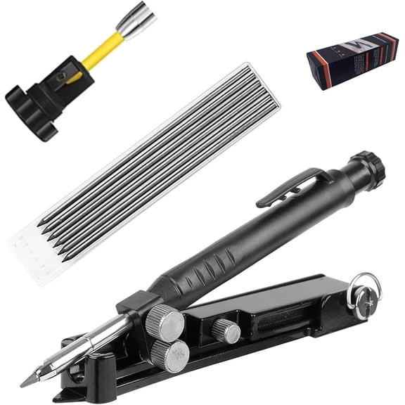Multi-function Scribing Tool Upgraded - Construction Pencil- Aluminum Alloy Scribe Tool with Deep Hole Pencil,DIY Woodworking Scribe Gauge Scriber Line Maker Measuring Tools