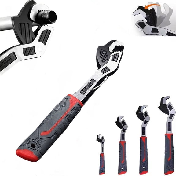 Multi-function Self-locking Pipe Wrench Set, Self Adjusting Wrench Plumbing Tools, Non-Slip Handle, for 0.27-1.7/7-43mm Standard Nuts, Irregular Nuts, Universal AdjustableWrench