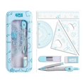 thumbnail image 1 of Multi-function Stationery Plastics Learning Measuring Tool Straightedge Trigonometry Protractor Drawing Ruler BLUE, 1 of 8