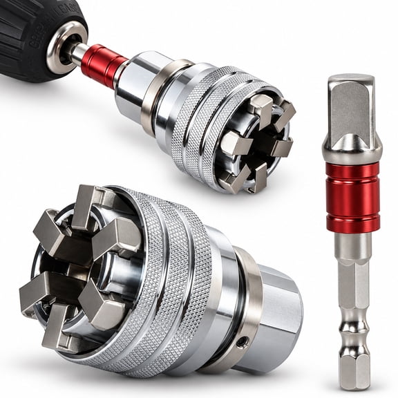 Multi-function Universal Socket Wrench Tool, 10-19mm Hexa Socket Wrench Tool Set, Autogrip 3/8''-3/4'' Drive Ratchet Adapter, Torque & Power Drill Compatible