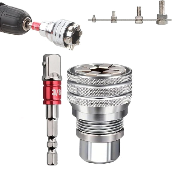 Multi-function Universal Socket Wrench Tool - Universal Maintenance Tool, 10mm-19mm Adjustable Wrenchs for 3/8" Drive Ratchet Torque Wrench & Power Drill with Power Drill Adapter (1Set)