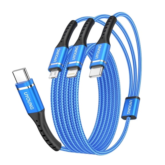 Multi-function charging cable 10 feet 2 pack, long 3-in-1 charging cable braided universal charger, with various charging cables with , and interfaces, suitable for 17/16/15/ mobile phones and more d