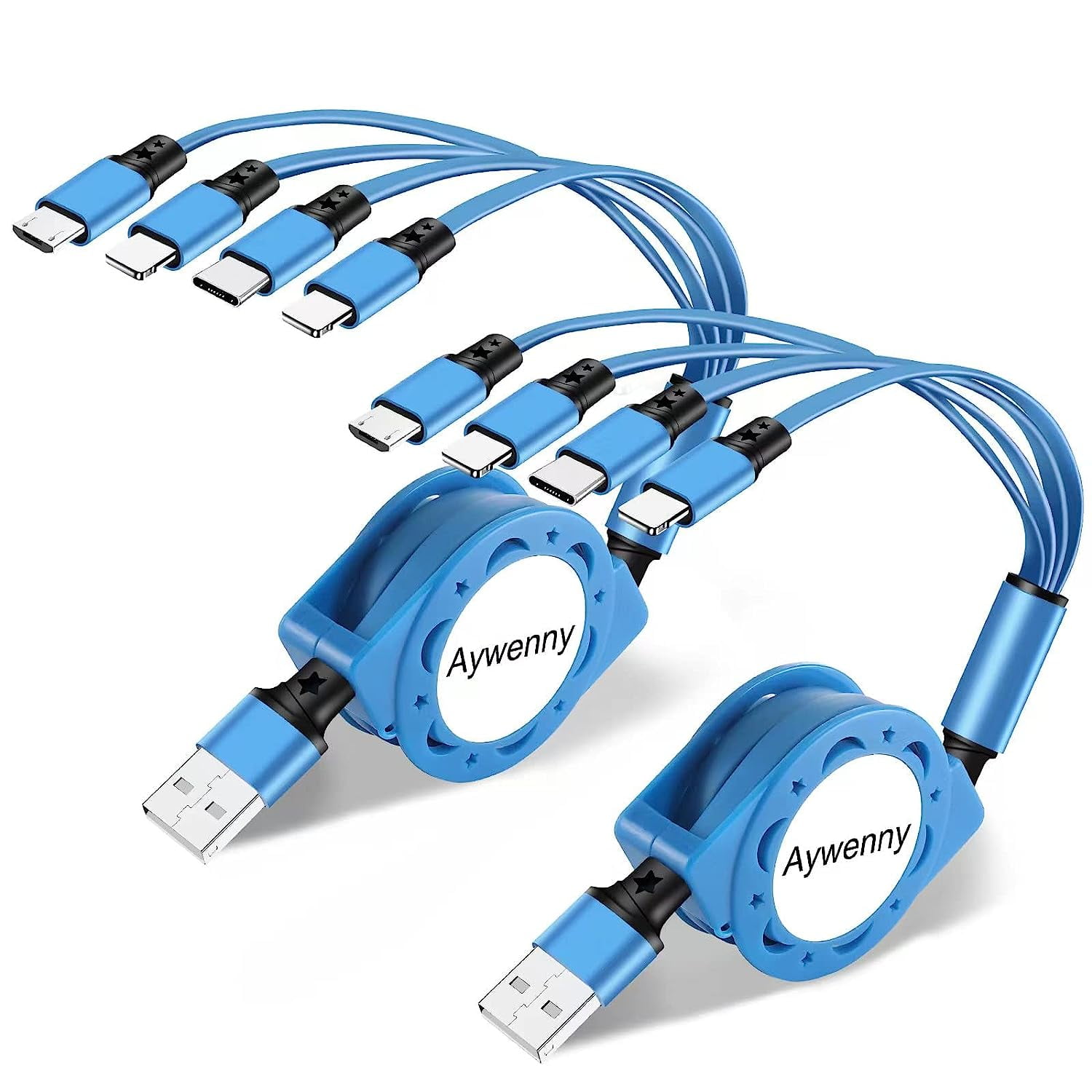 Multi-function charging cable 42 pack 3.3 feet retractable fast charging cable 4-in-1 multi-function charging cable, with mobile phone//micro port, suitable for mobile phones/tablets/Samsung/and more