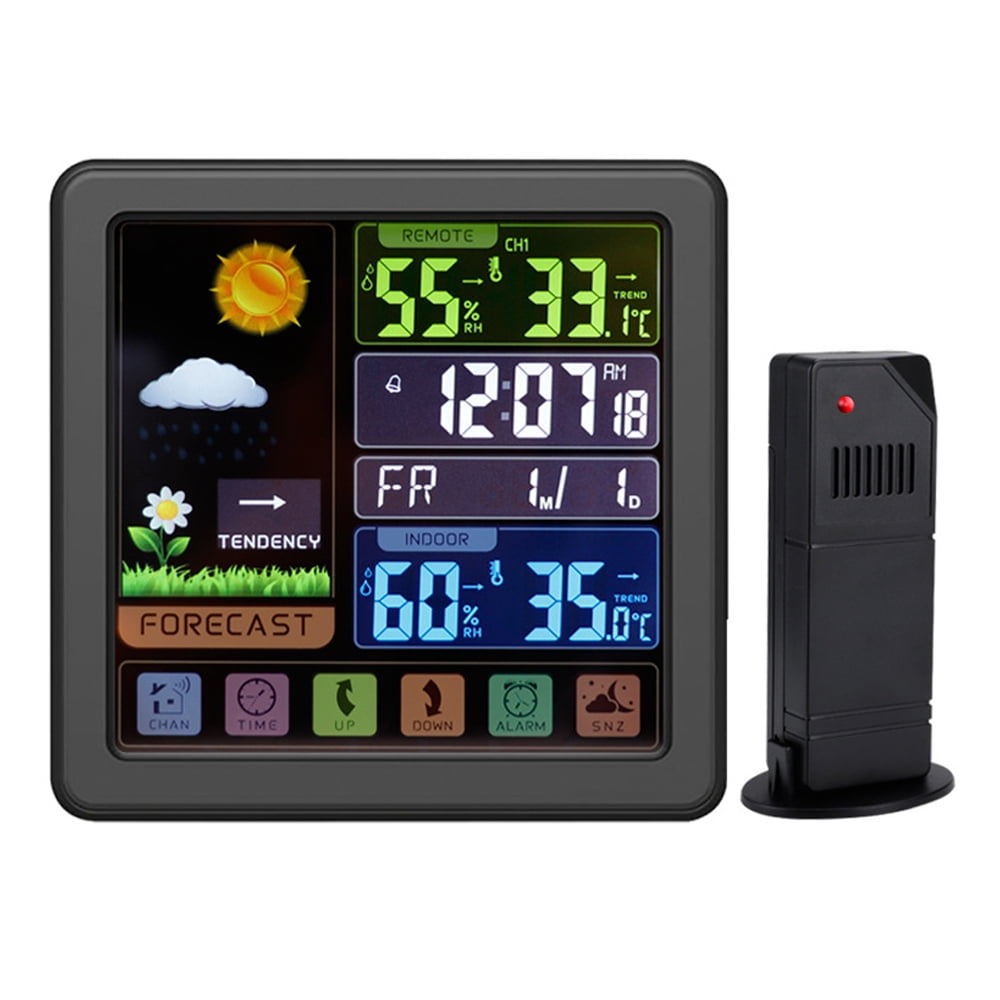 Multi-function touch screen button wireless weather clock creative ...